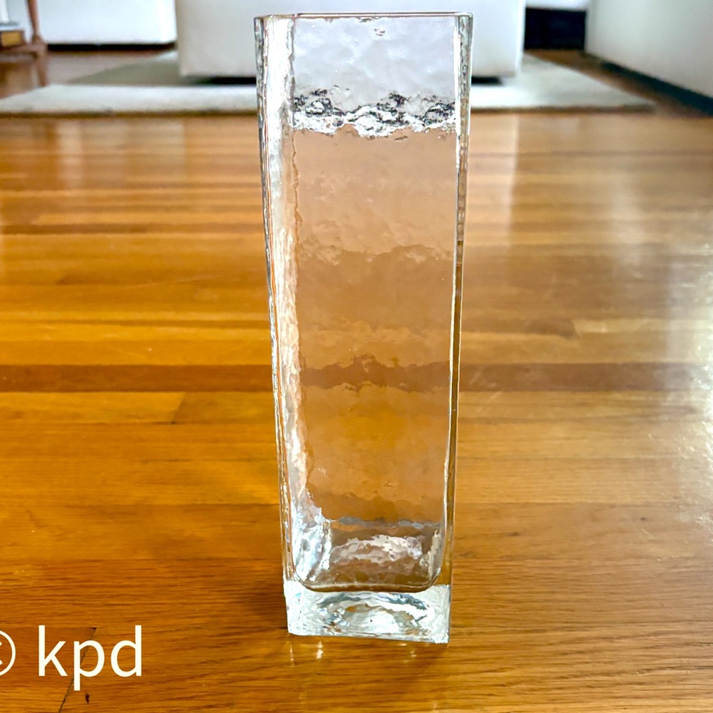 Goebel Glass Vase – Clear Textured Square 11” Tall - Picture 4 of 10